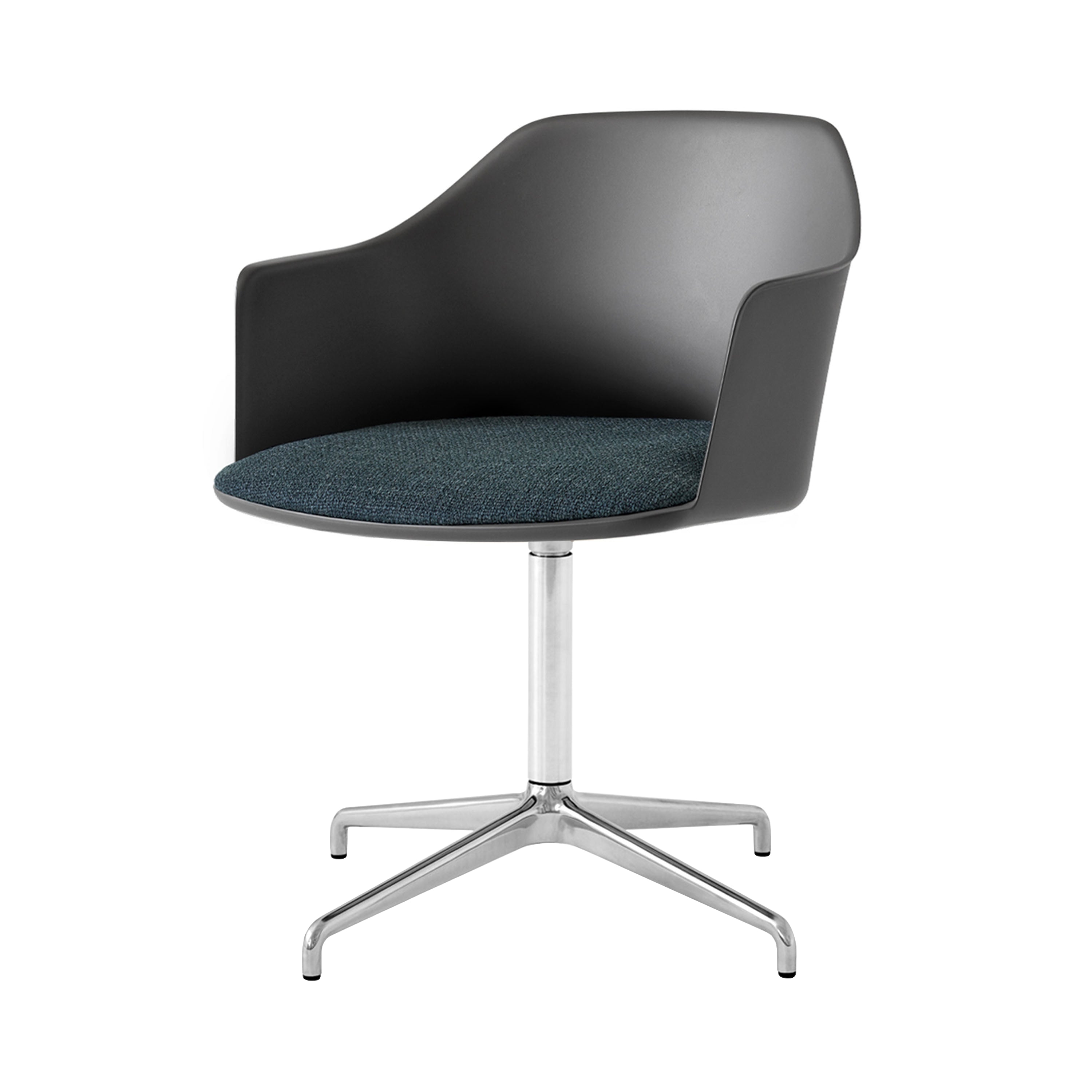 Rely Armchair HW39: Polished Aluminum + Stone Grey