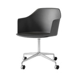 Rely Armchair: HW48 + Black + Polished Aluminum