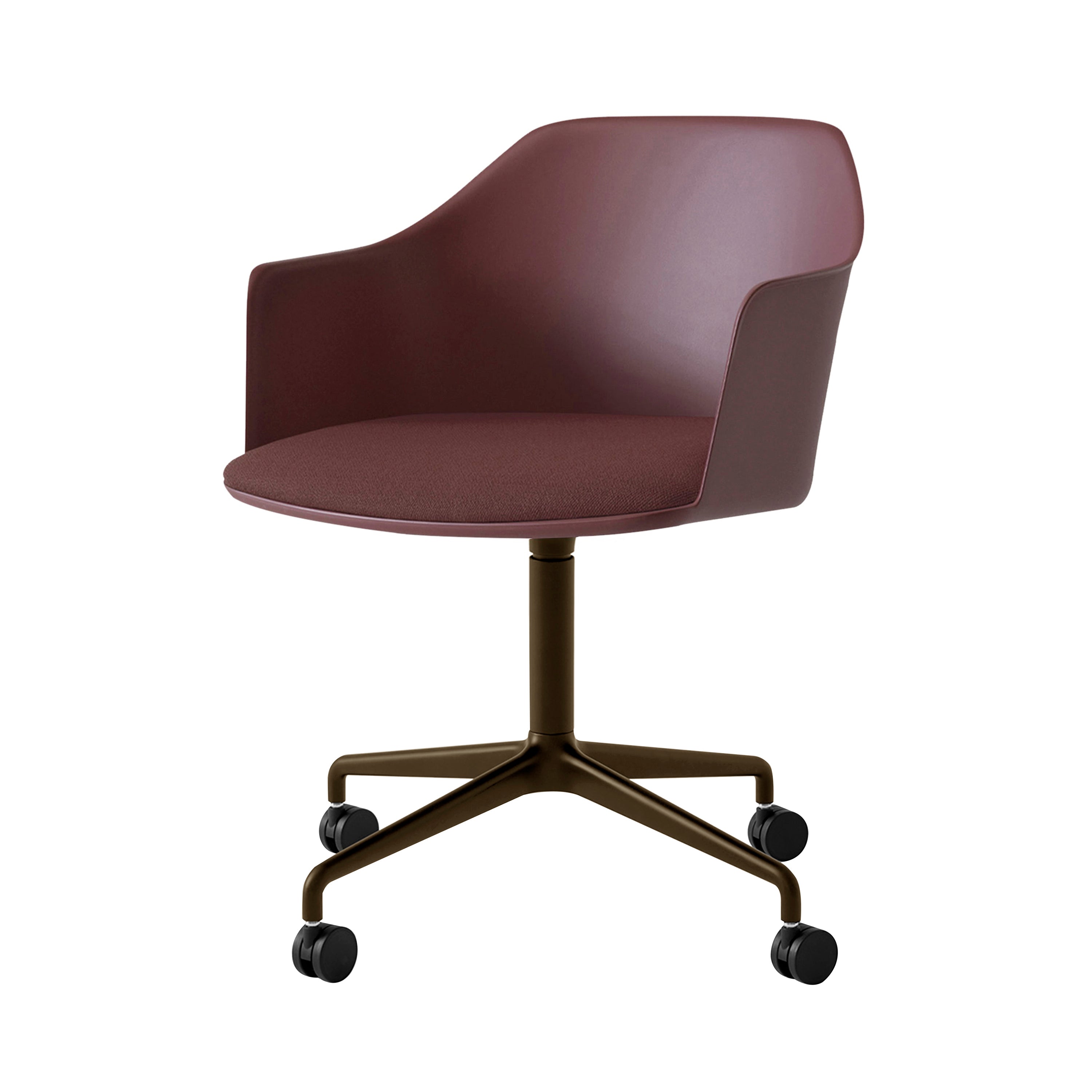 Rely Armchair: HW49 + Red Brown + Bronzed