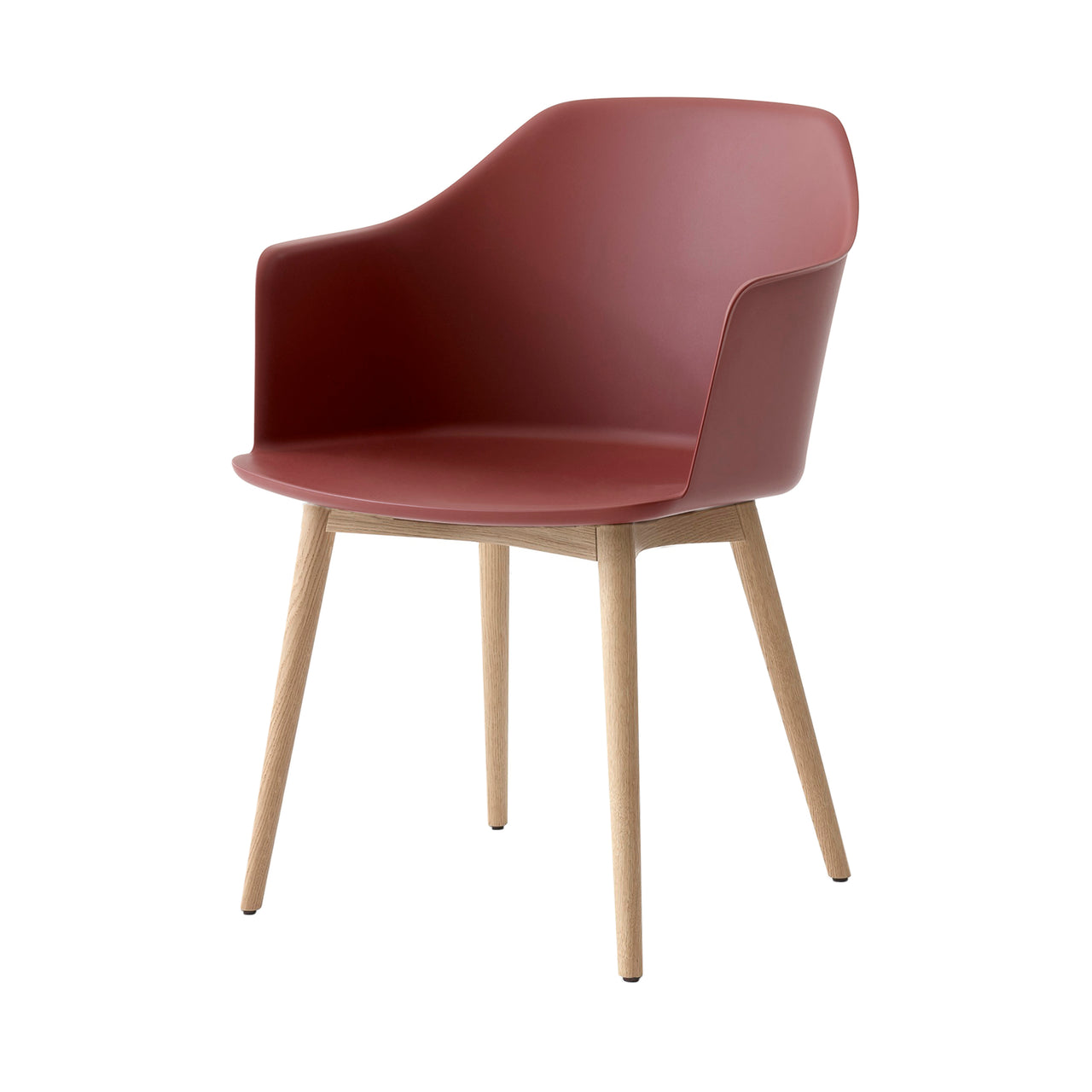 Rely Armchair: HW76 + Red Brown + Clear Lacquered Oak
