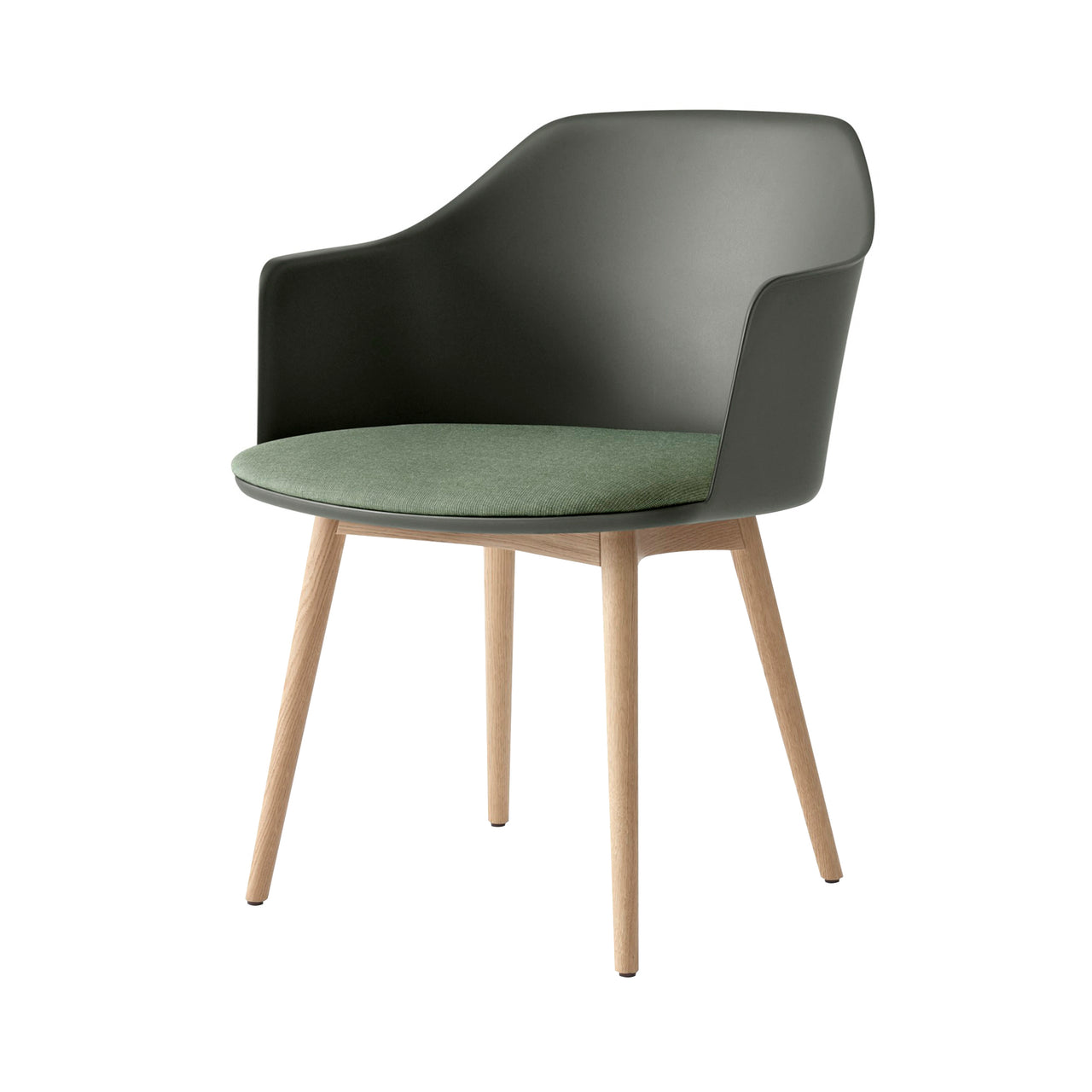 Rely Armchair: HW77 + Stone Grey + Clear Lacquered Oak