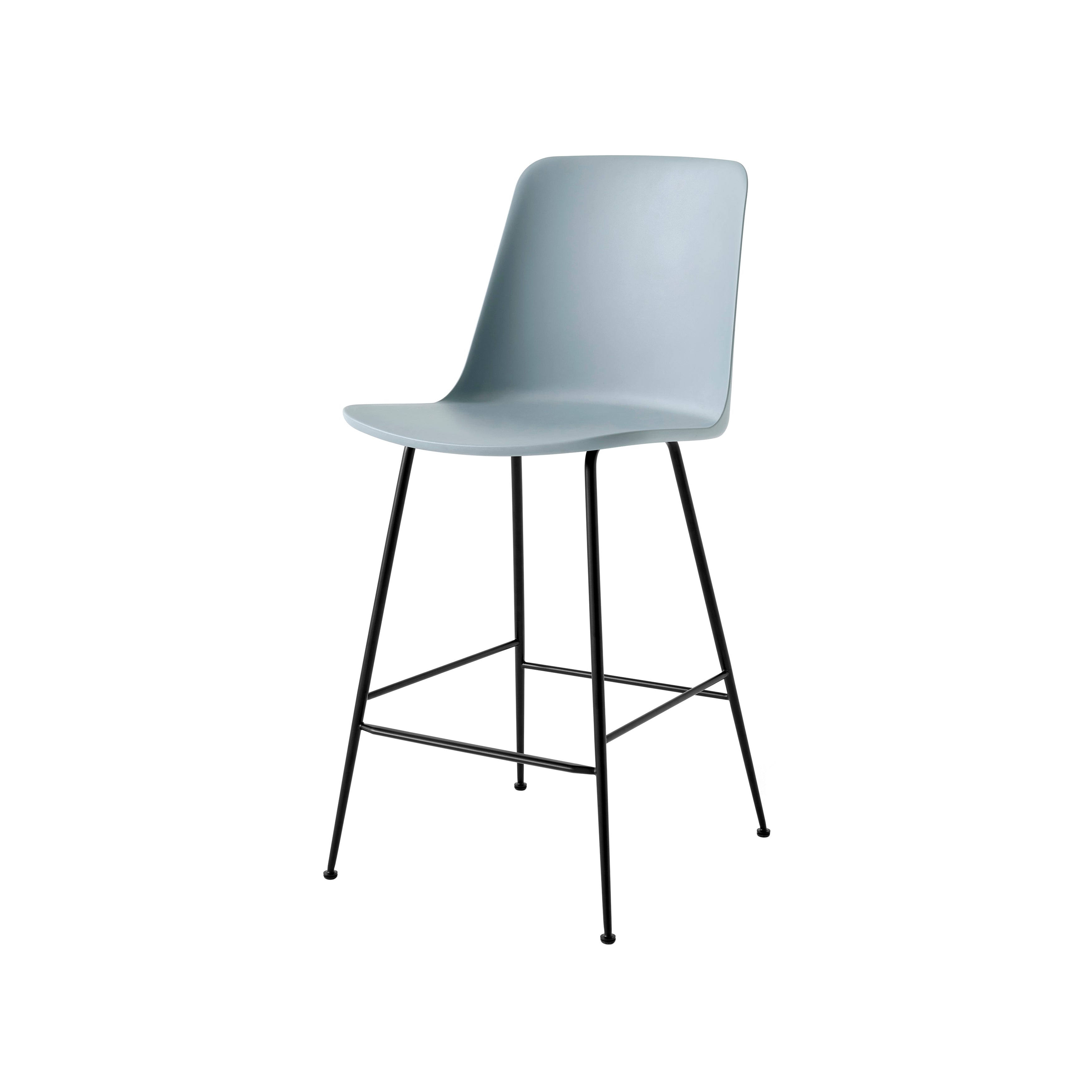 Rely Bar + Counter High Backrest Chair: HW96 + HW91 + Counter (HW91) + Light Blue + Black