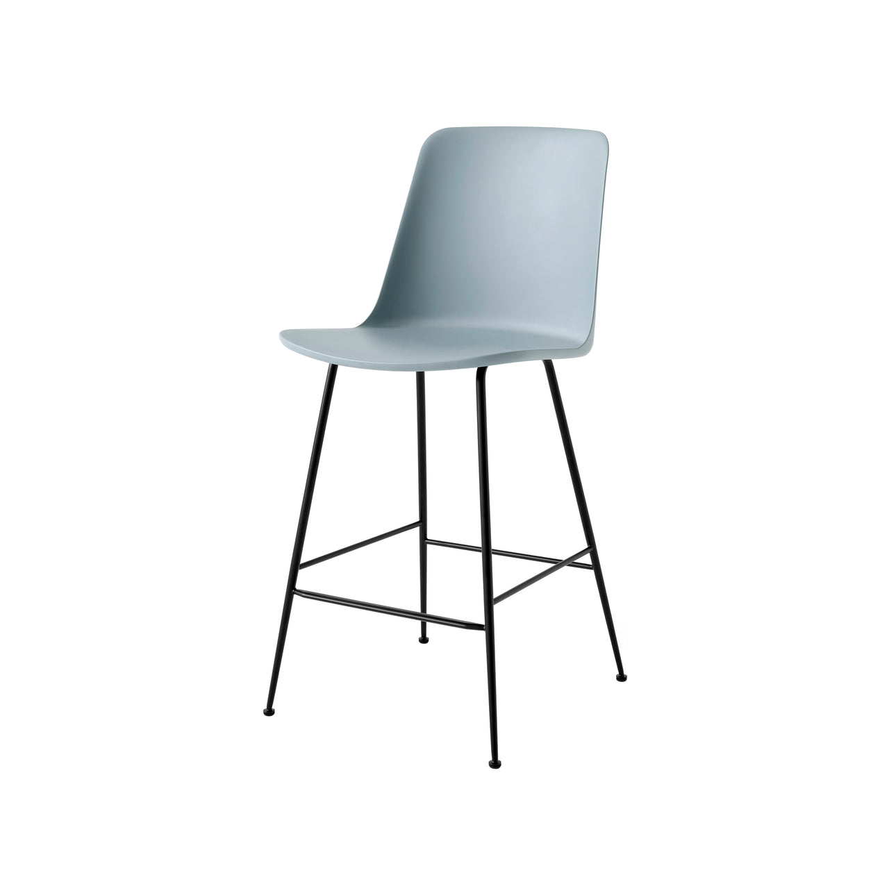 Rely Bar + Counter High Backrest Chair: HW96 + HW91 + Counter (HW91) + Light Blue + Black