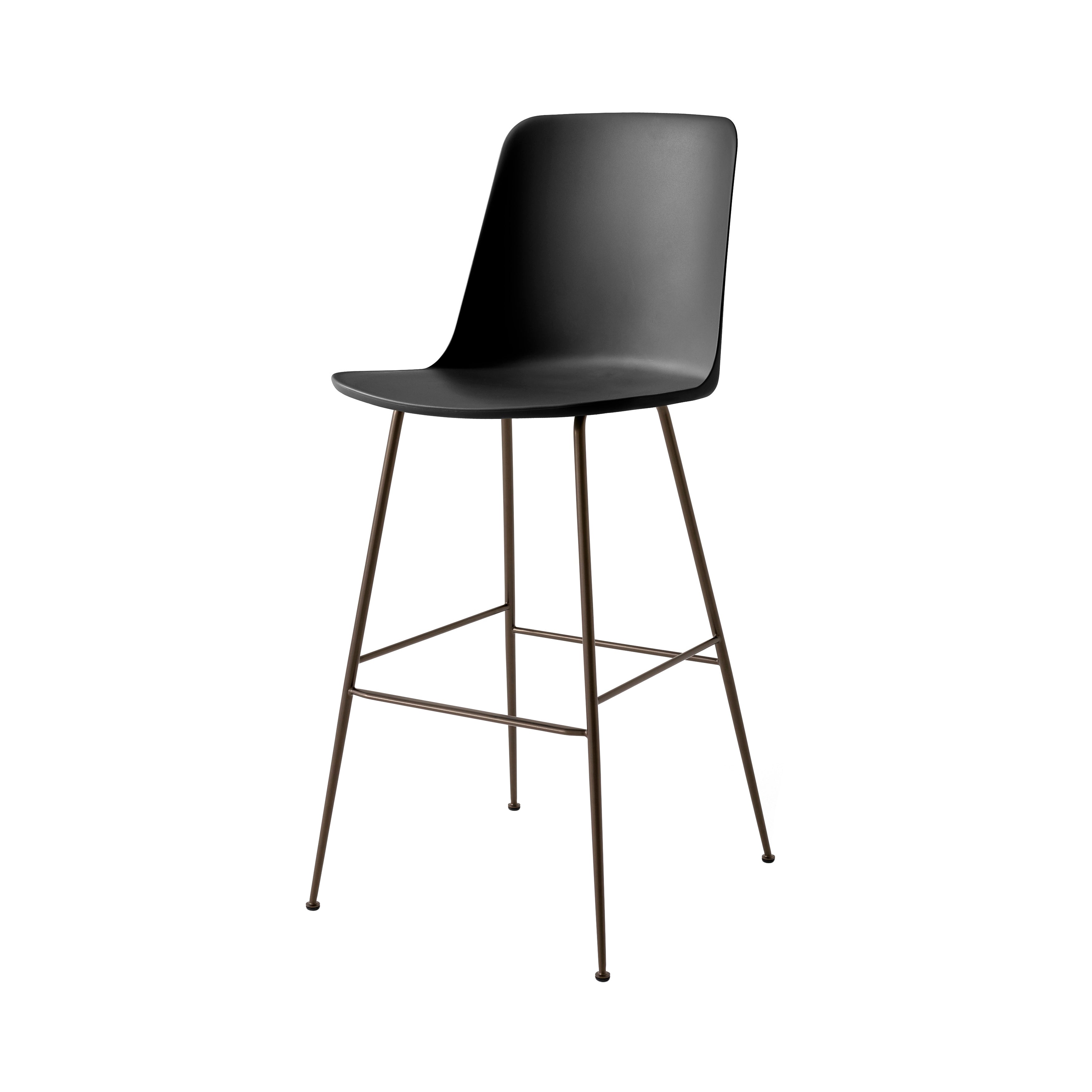 Rely Bar + Counter High Backrest Chair: HW96 + HW91 + Bar (HW96) + Black + Bronzed