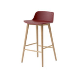 Rely Bar + Counter Low Backrest Chair: HW123 + HW118 + Counter (HW118) + Red Brown + Oak
