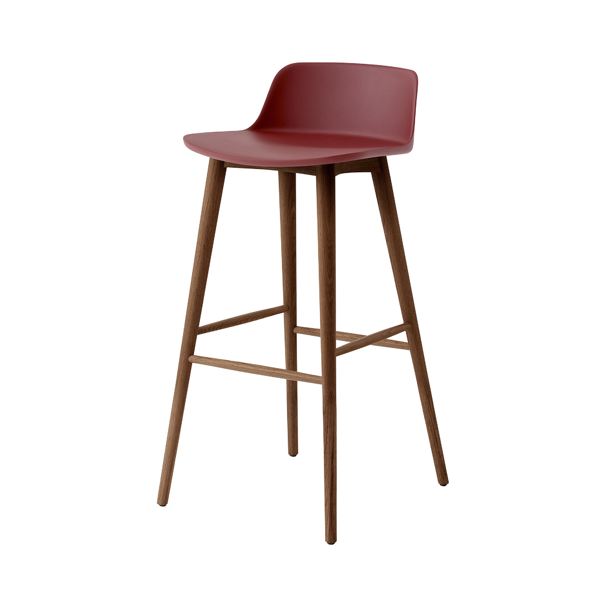 Rely Bar + Counter Low Backrest Chair: HW123 + HW118 + Bar (HW123) + Red Brown + Walnut