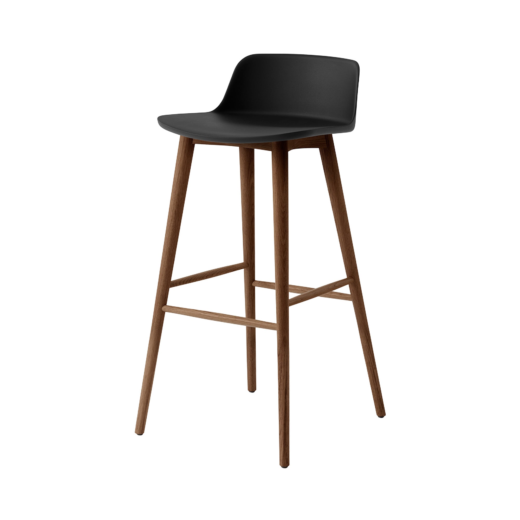 Rely Bar + Counter Low Backrest Chair: HW123 + HW118 + Bar (HW123) + Black + Walnut