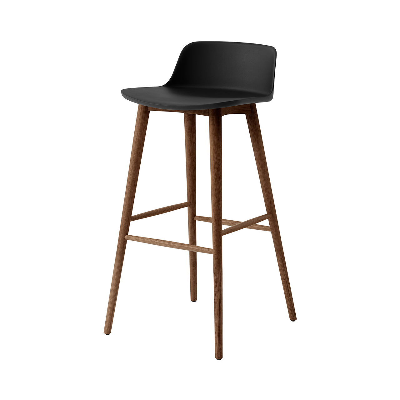 Rely Bar + Counter Low Backrest Chair: HW123 + HW118 + Bar (HW123) + Black + Walnut