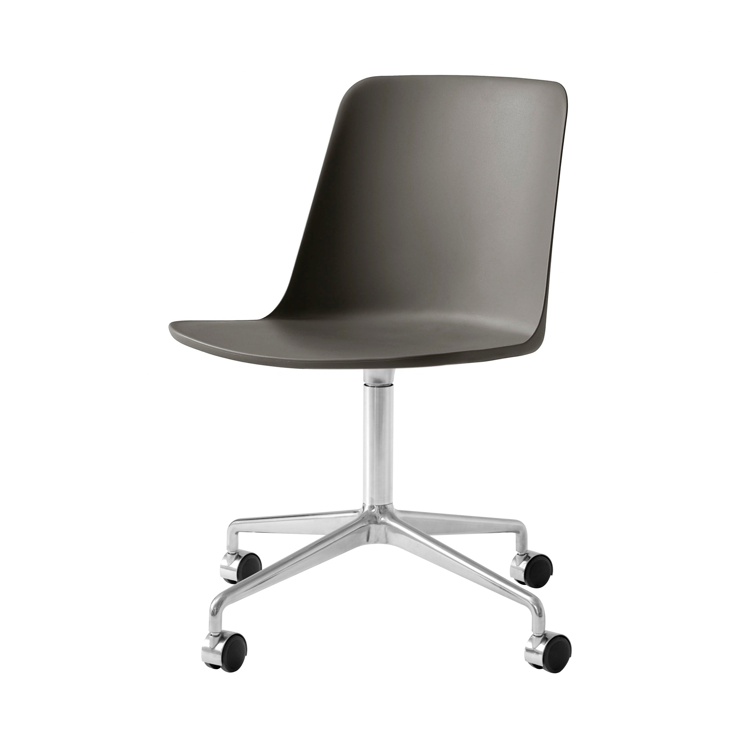 Rely Chair: HW21 + Stone Grey + Polished Aluminum
