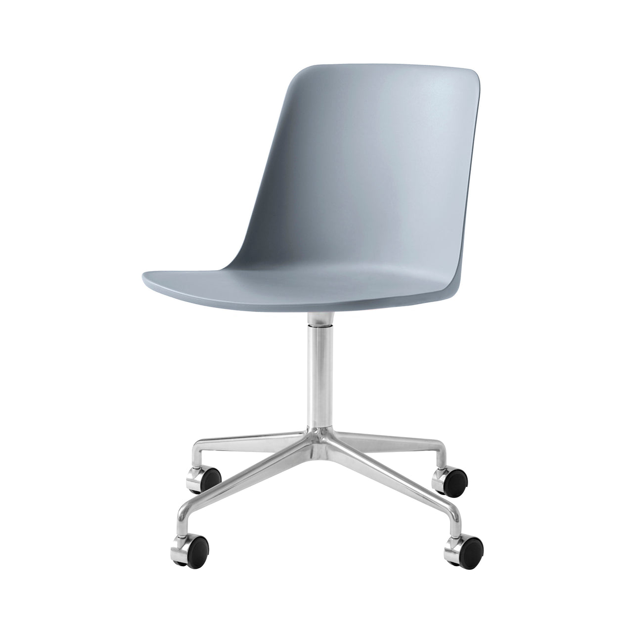 Rely Chair: HW21 + Light Blue + Polished Aluminum