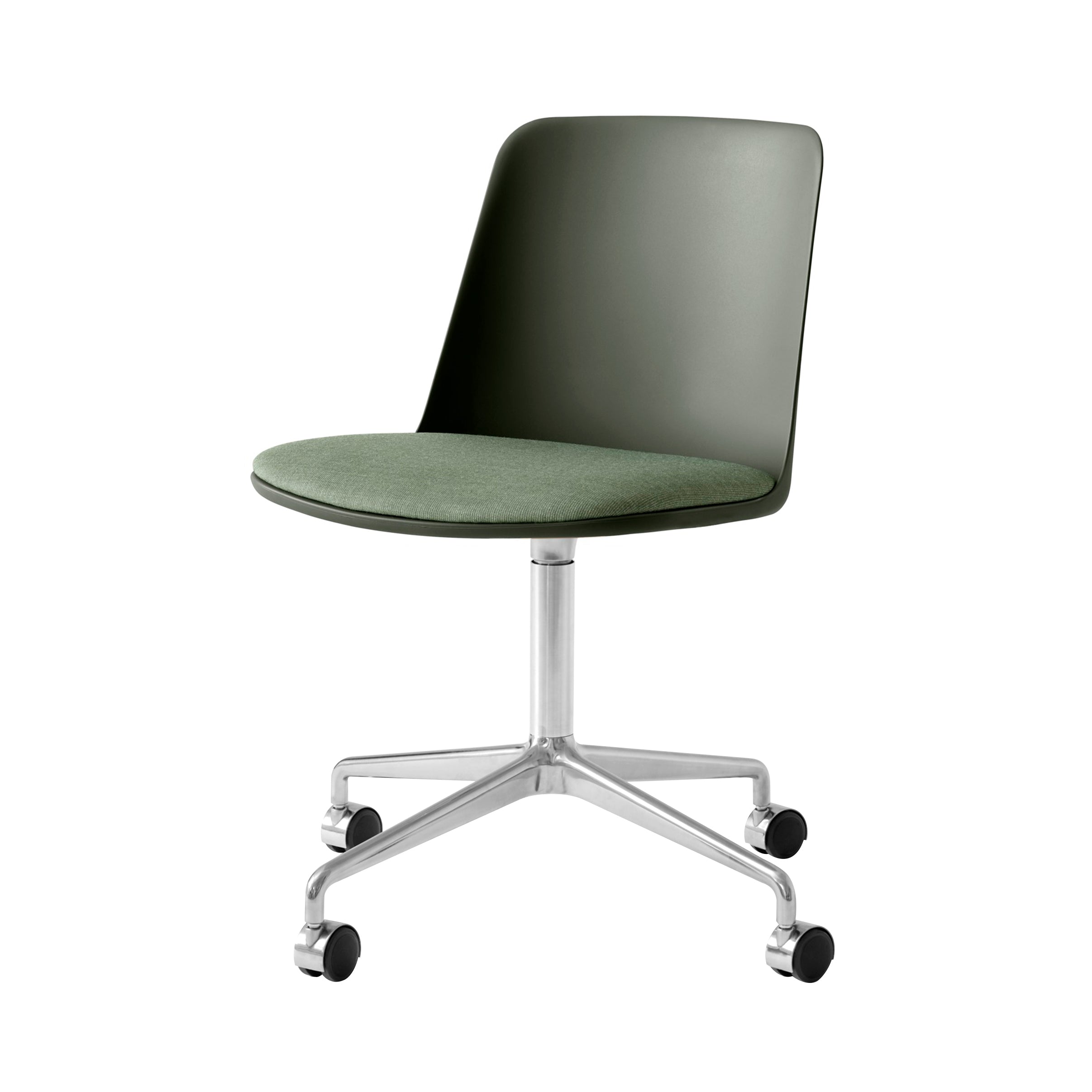 Rely Chair HW22: Polished Aluminum + Bronze Green