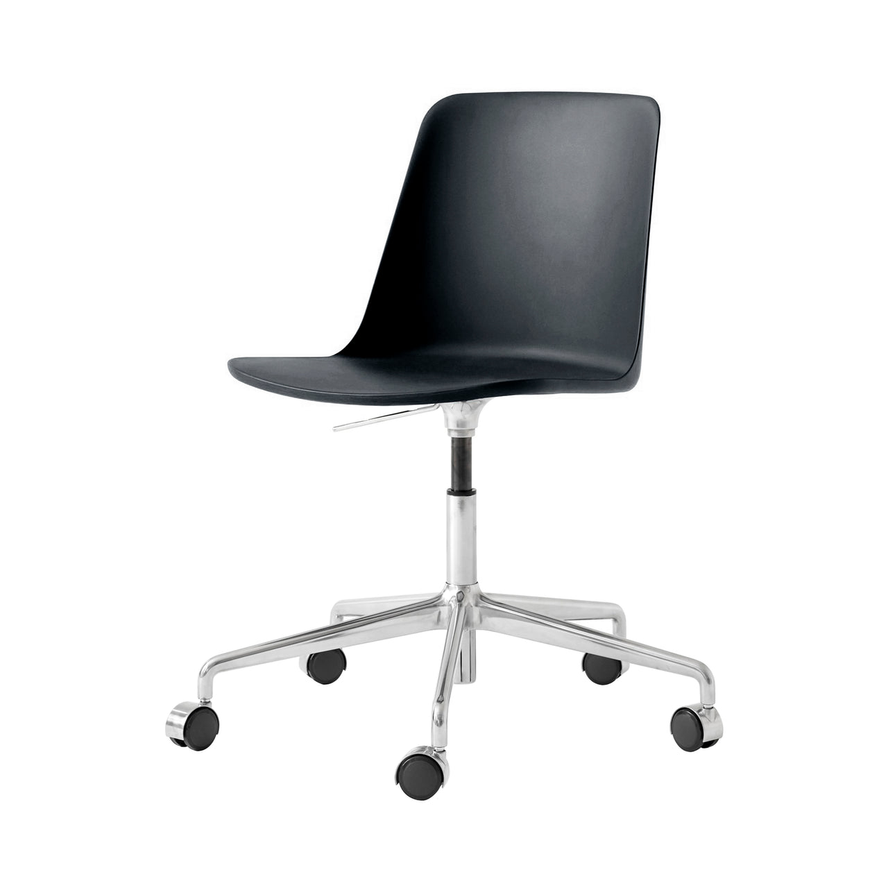 Rely Chair: HW28 + Black + Polished Aluminum