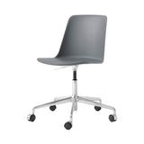 Rely Chair: HW28 + Stone Grey + Polished Aluminum