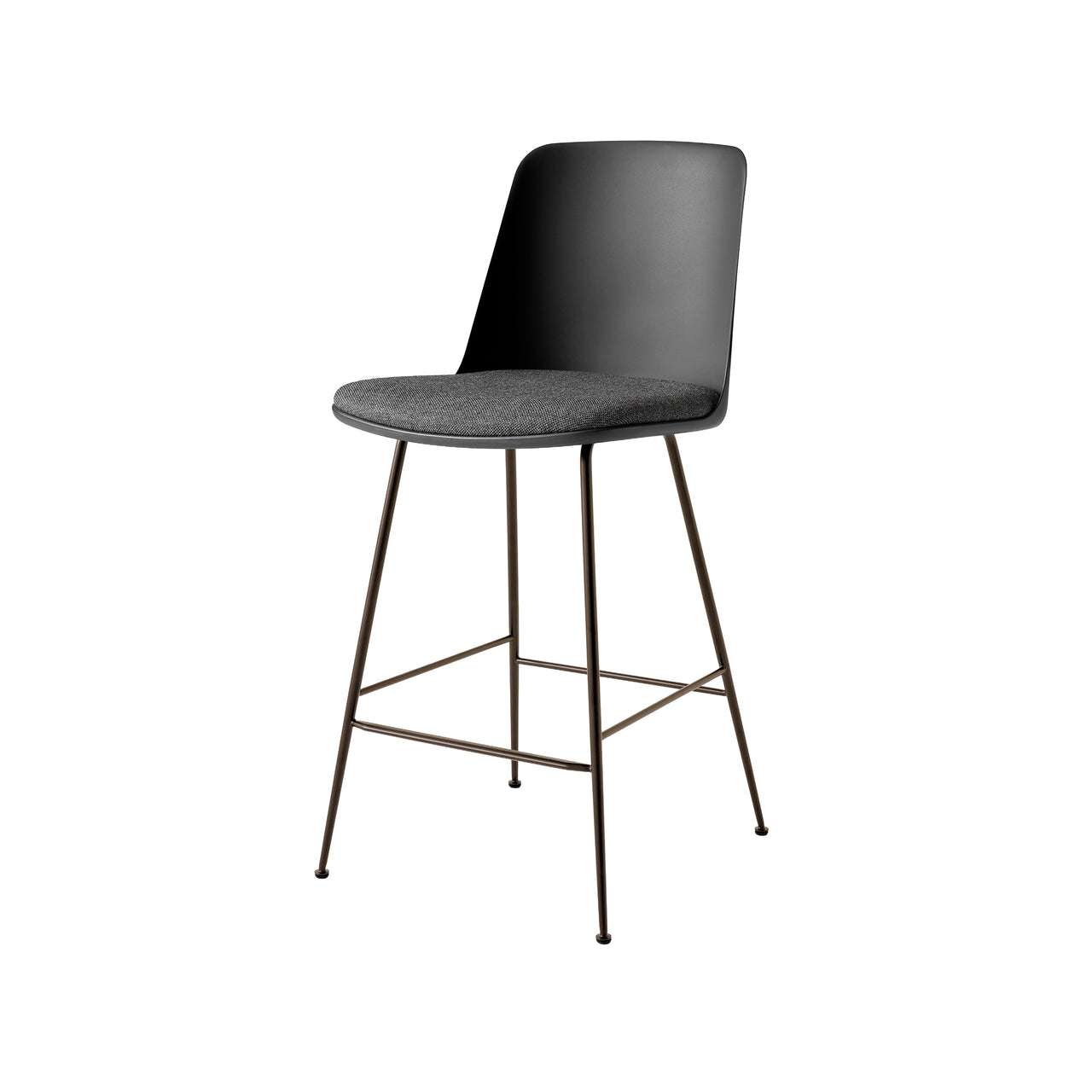 Rely Counter Chair: HW92 + Black + Bronzed