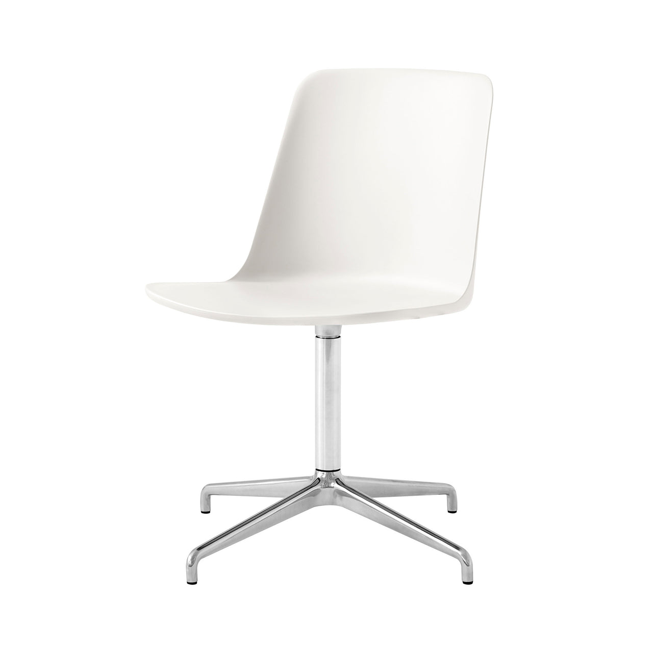 Rely Chair HW16: White + Polished Aluminum