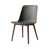 Rely Side Chair: HW71 + Stone Grey + Lacquered Walnut