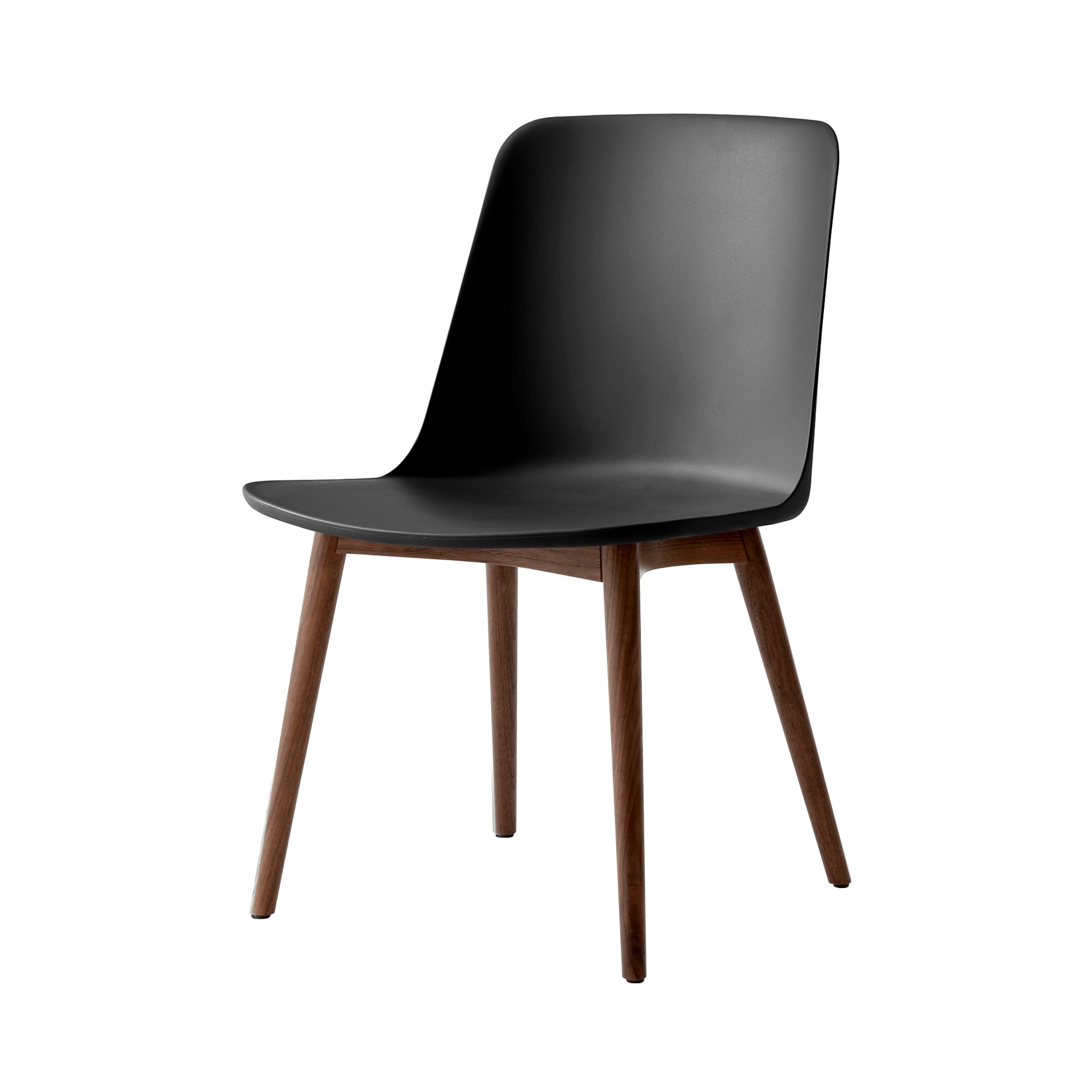 Rely Side Chair: HW71 + Black + Lacquered Walnut