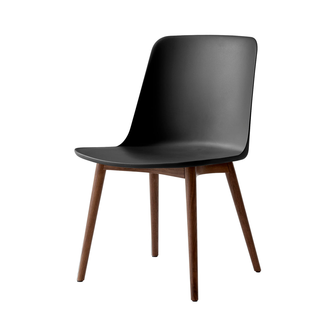 Rely Side Chair: HW71 + Black + Lacquered Walnut