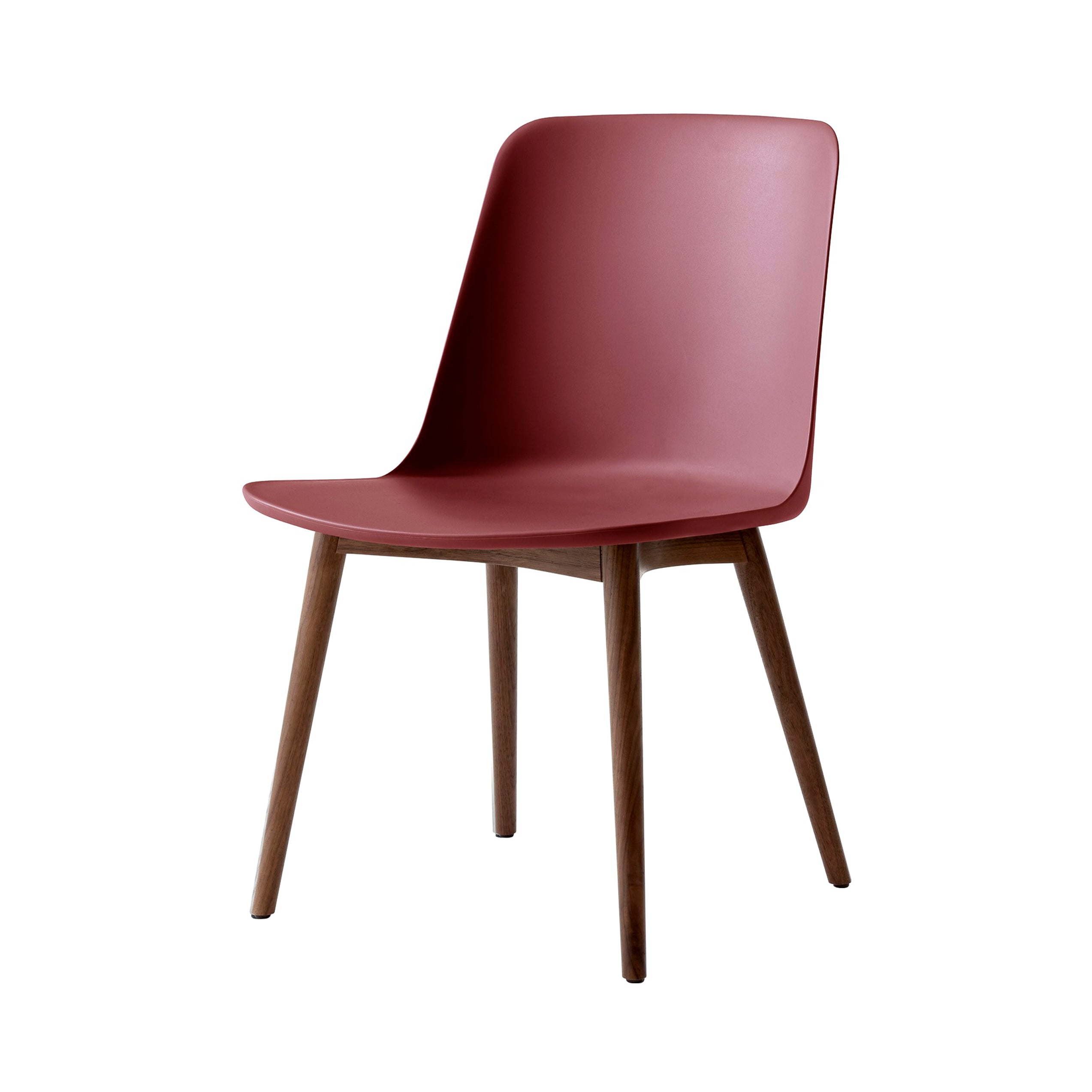 Rely Side Chair: HW71 + Red Brown + Lacquered Walnut