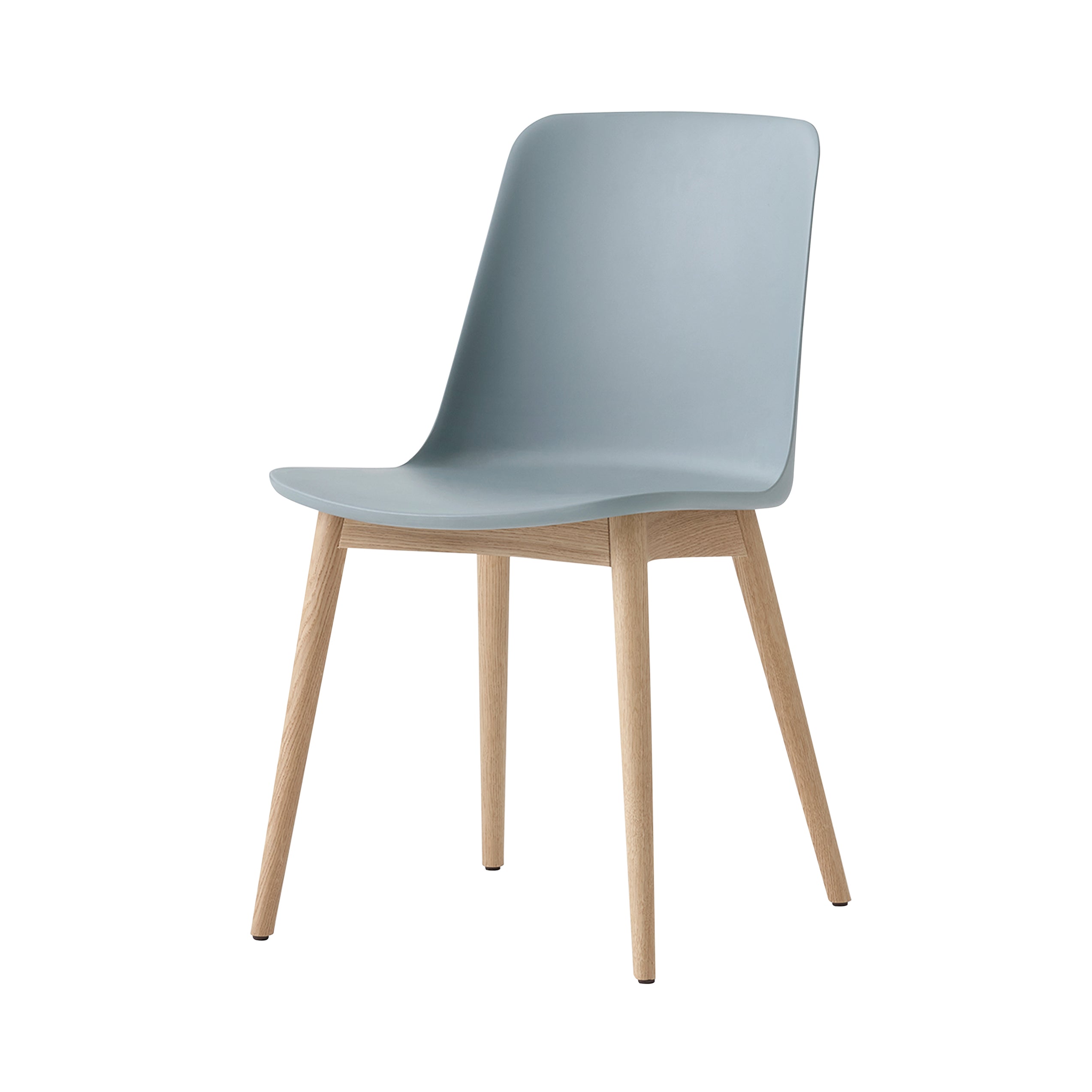 Rely Side Chair: HW71 + Light Blue + Clear Lacquered Oak