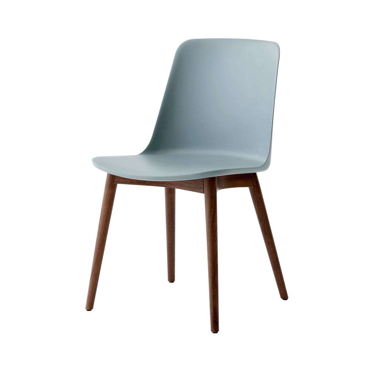 Rely Side Chair: HW71 + Light Blue + Lacquered Walnut