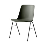 Rely Stacking Chair: HW26 + Bronze Green + Black