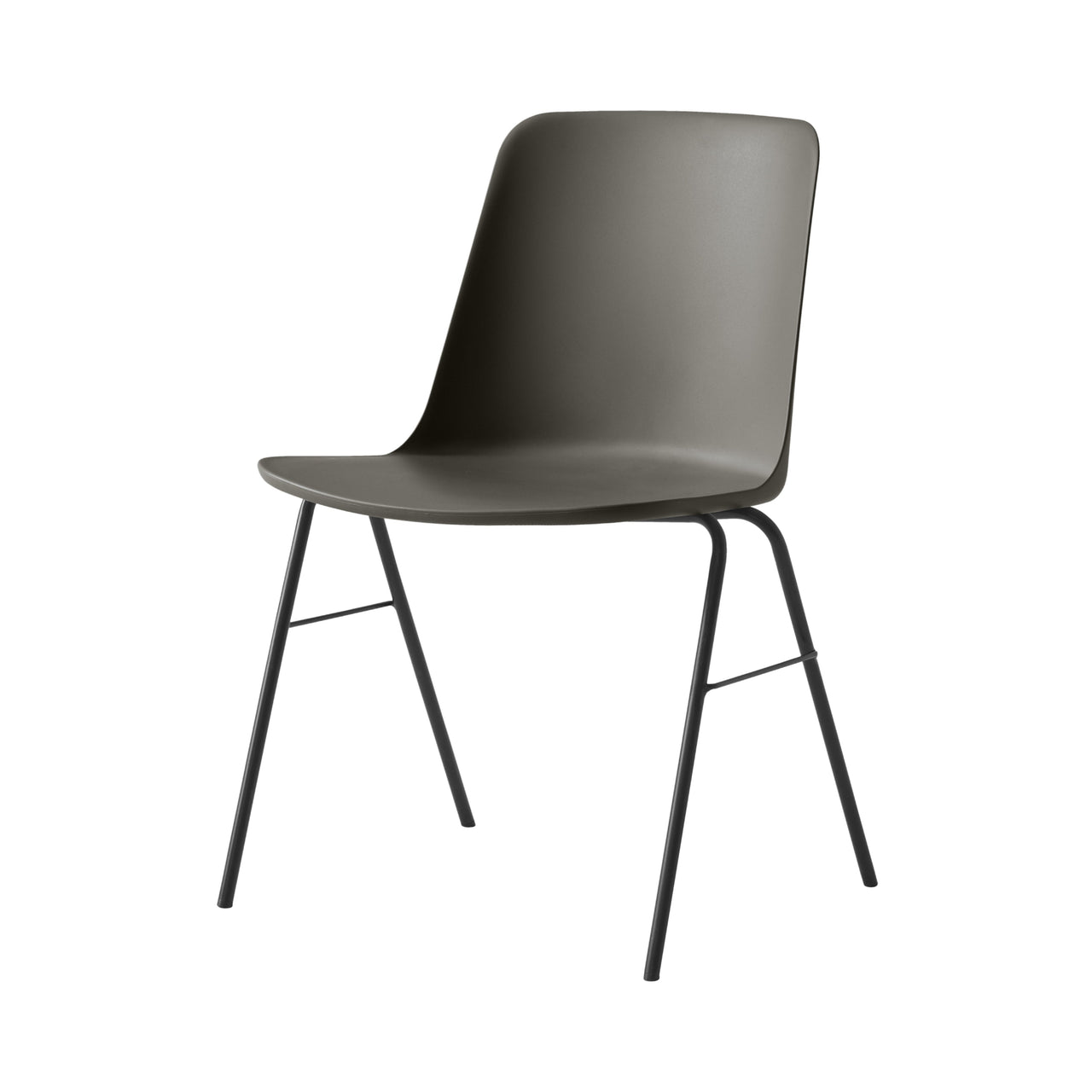 Rely Stacking Chair: HW26 + Stone Grey + Black