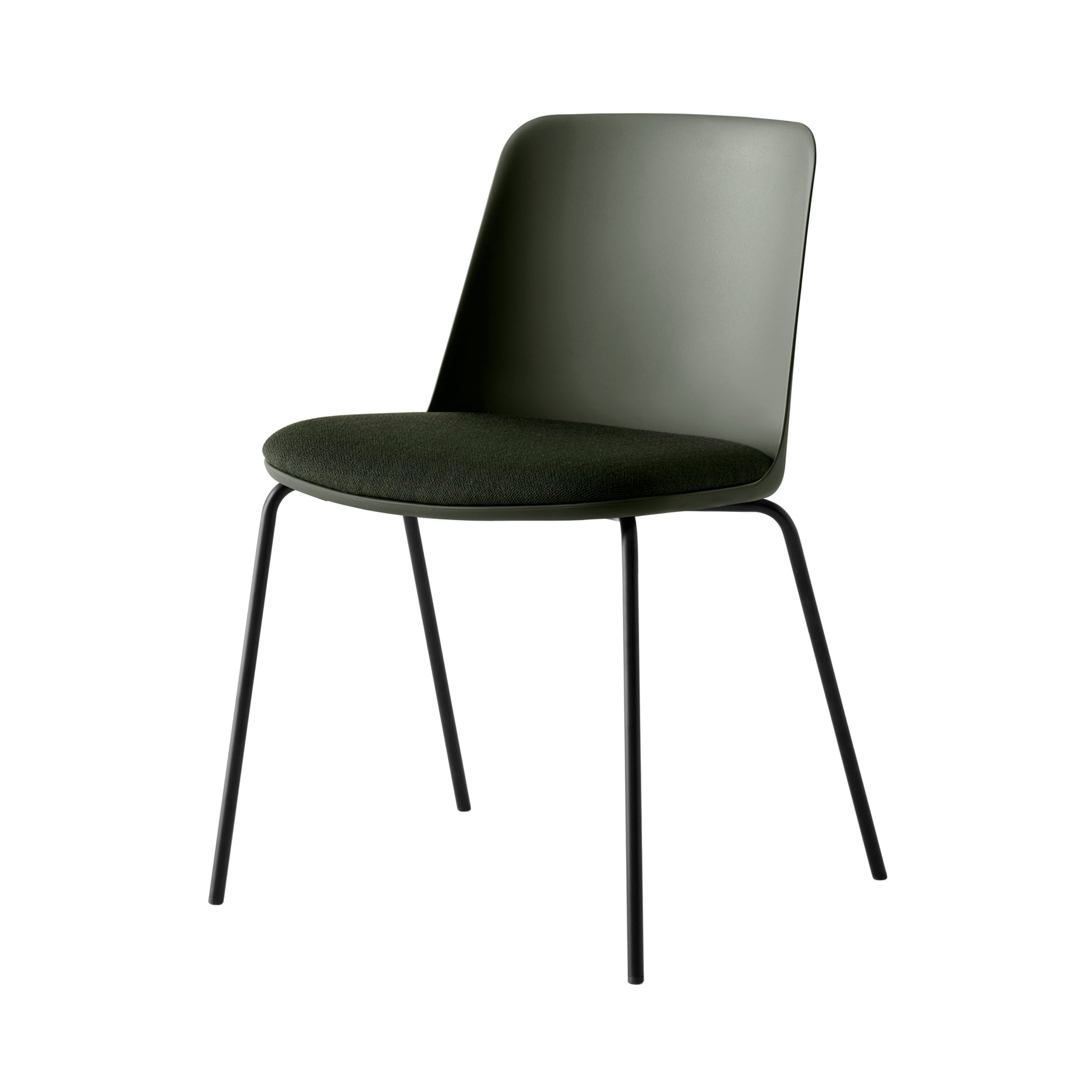 Rely Stacking Chair: HW66 + Bronze Green + Black