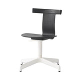 Jiro Swivel Chair: Black Oak + White + Without Castors
