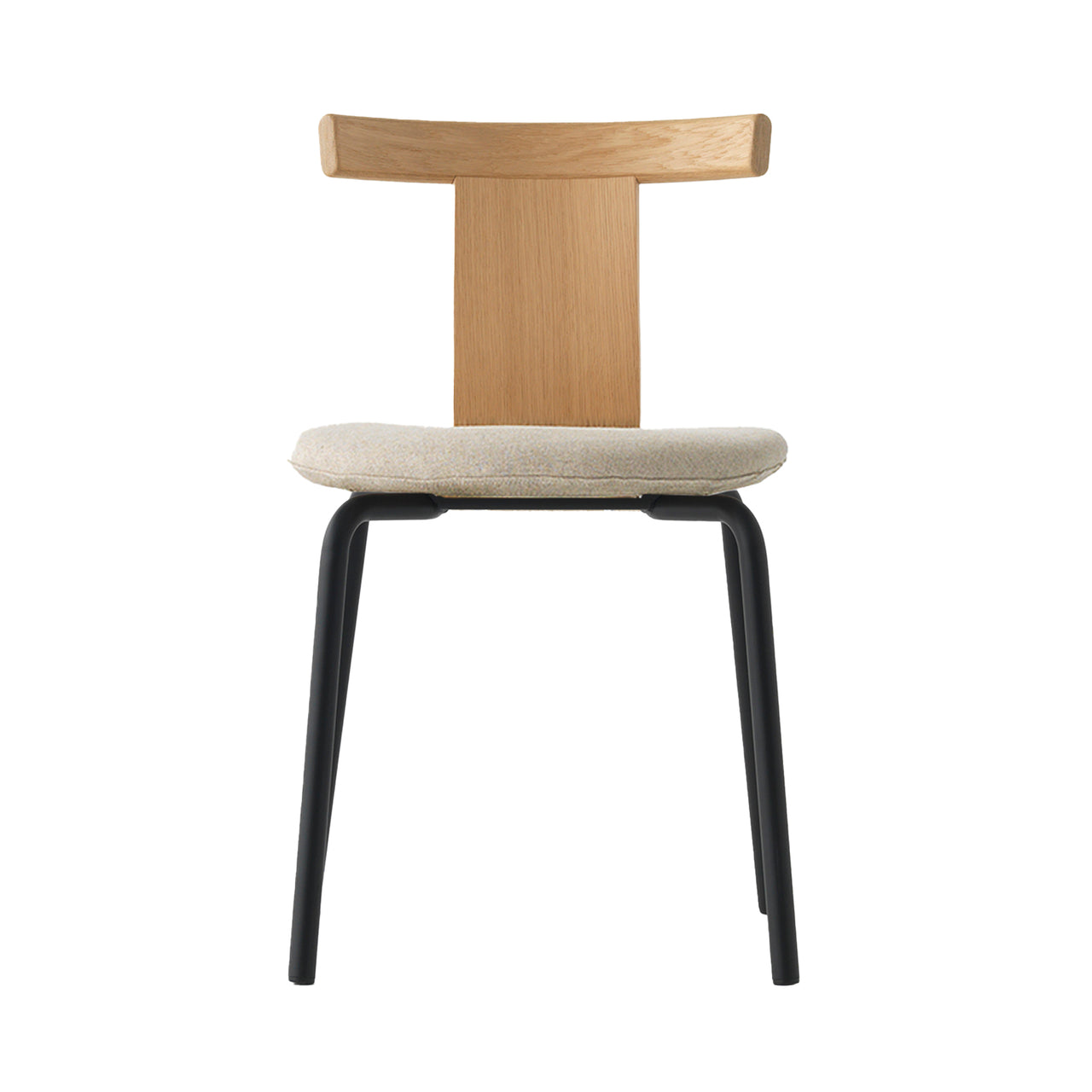 Jiro Dining Chair: Upholstery + Natural Oak + Black