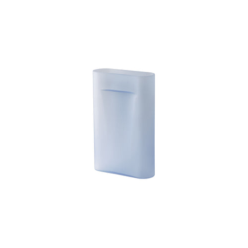 Ridge Vase: Glass - Quick Ship + Light Blue Frosted Glass