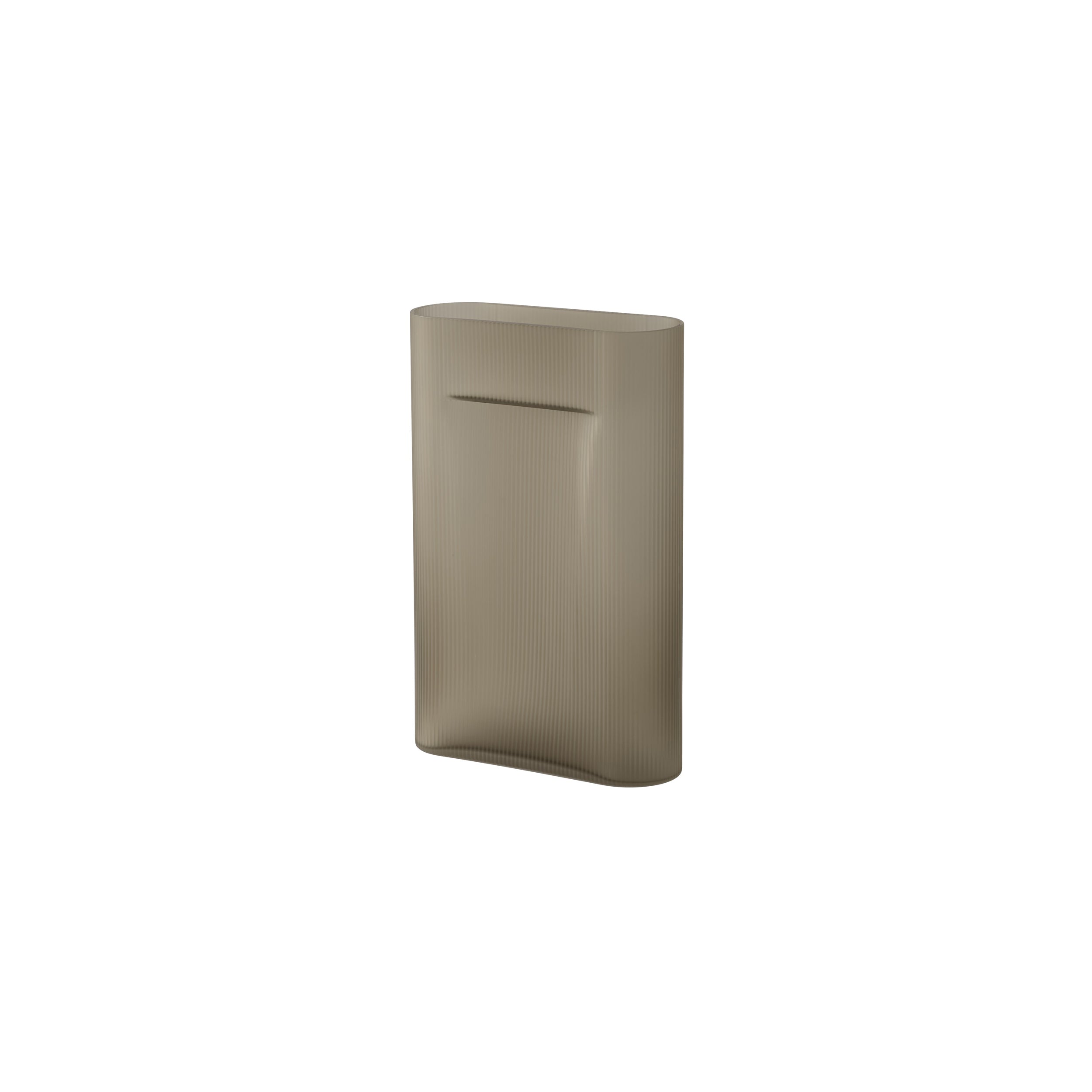 Ridge Vase: Glass - Quick Ship + Taupe Frosted Glass