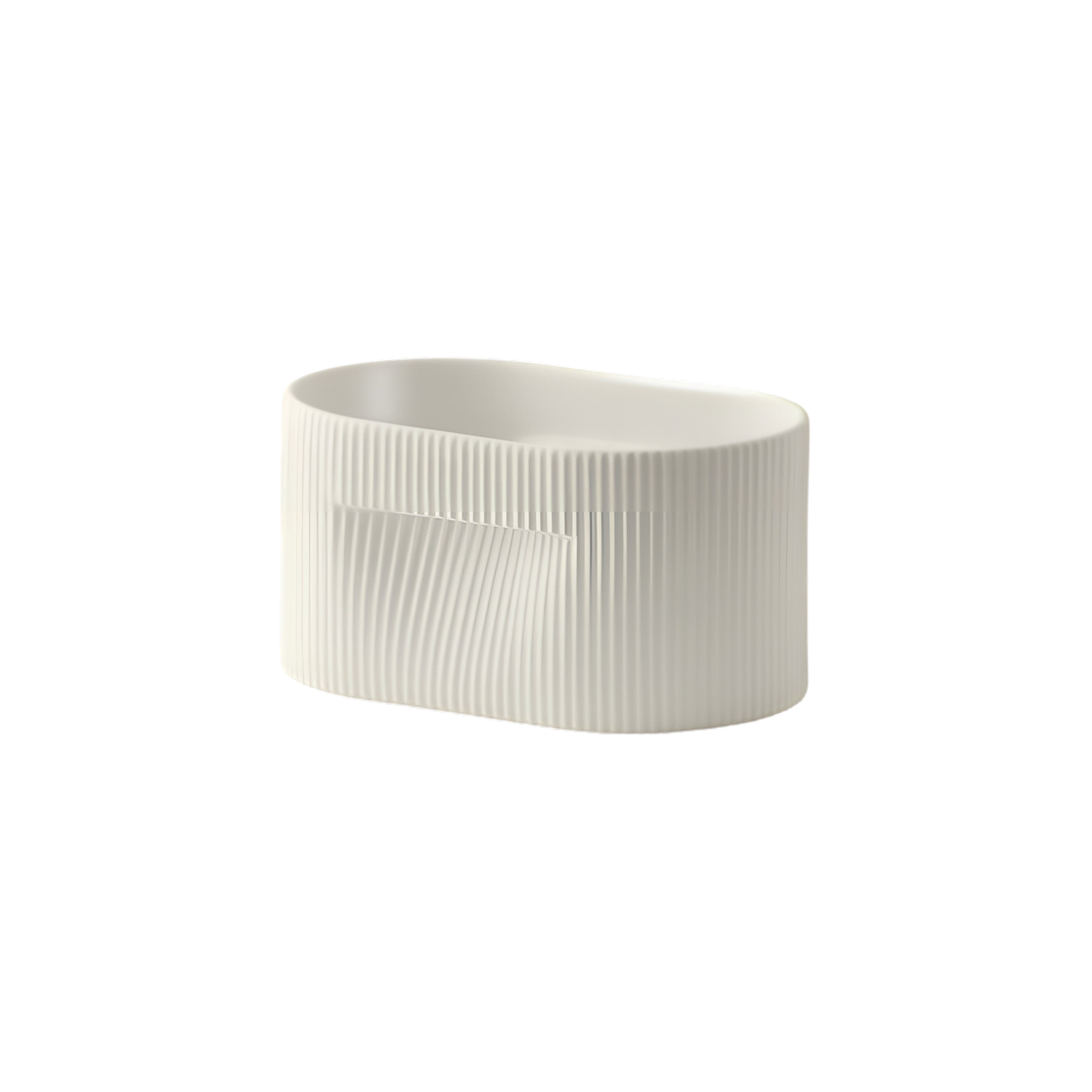 Ridge Planter: Low + Off-White