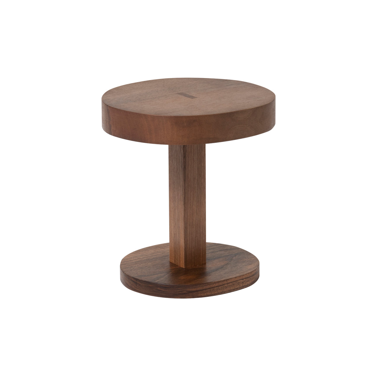 Left + Right Side Table: Round Base + Walnut