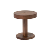 Left + Right Side Table: Round Base + Walnut
