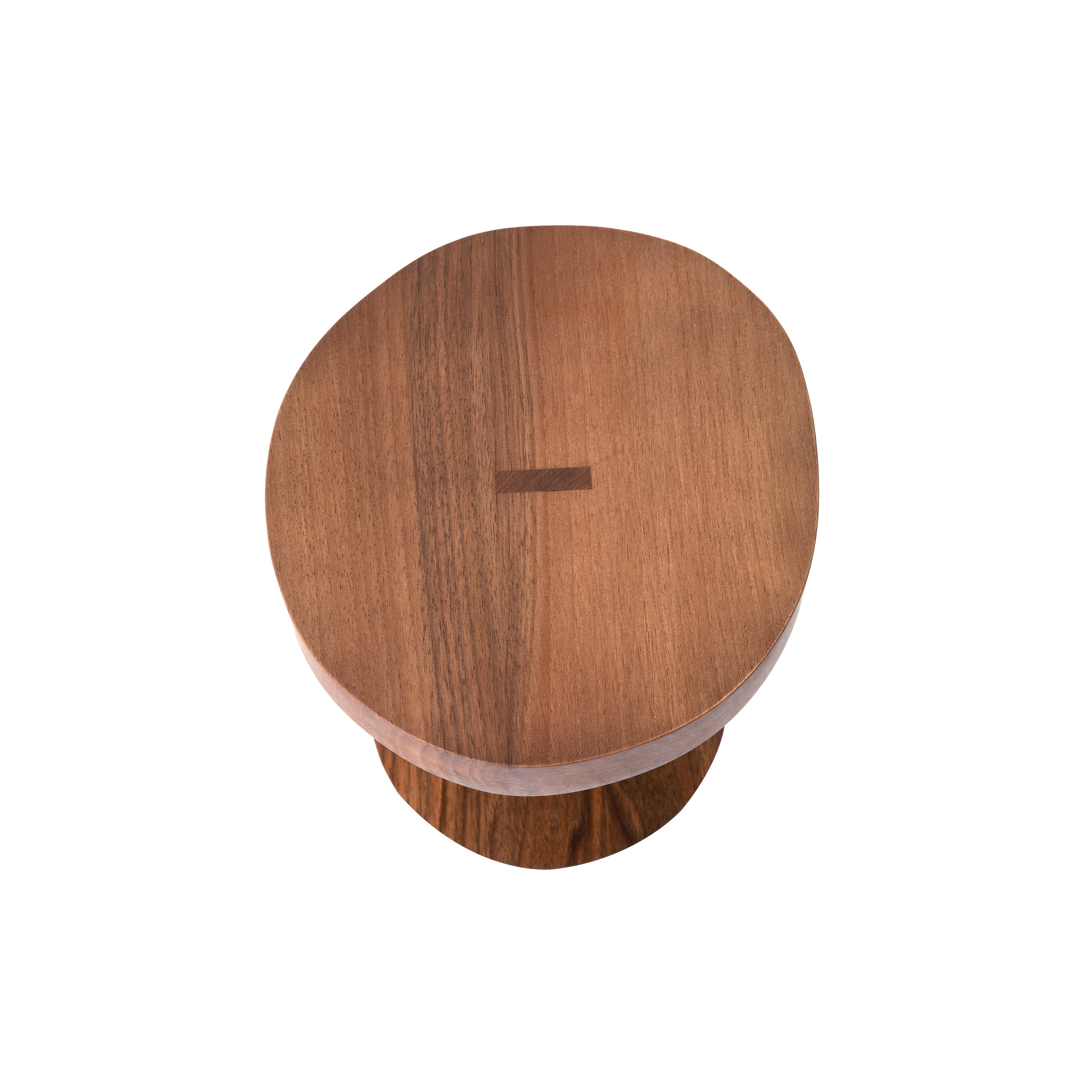 Left + Right Side Table: Round Base + Walnut