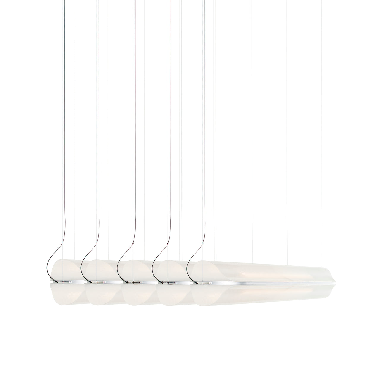 Vale System X-Axis Pendant Light: Horizontal + Side-to-Side + Vale 5 + Silica