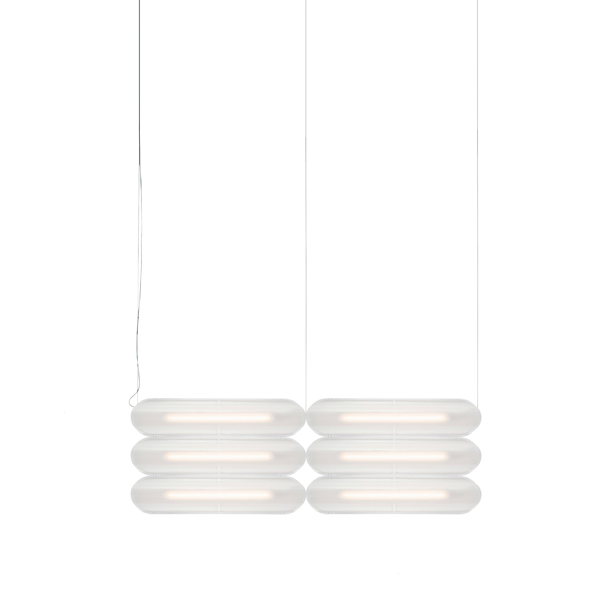 Vale System Y-Axis Pendant Light: Horizontal + Side-to-End + Silica + Vale 6 - SE2