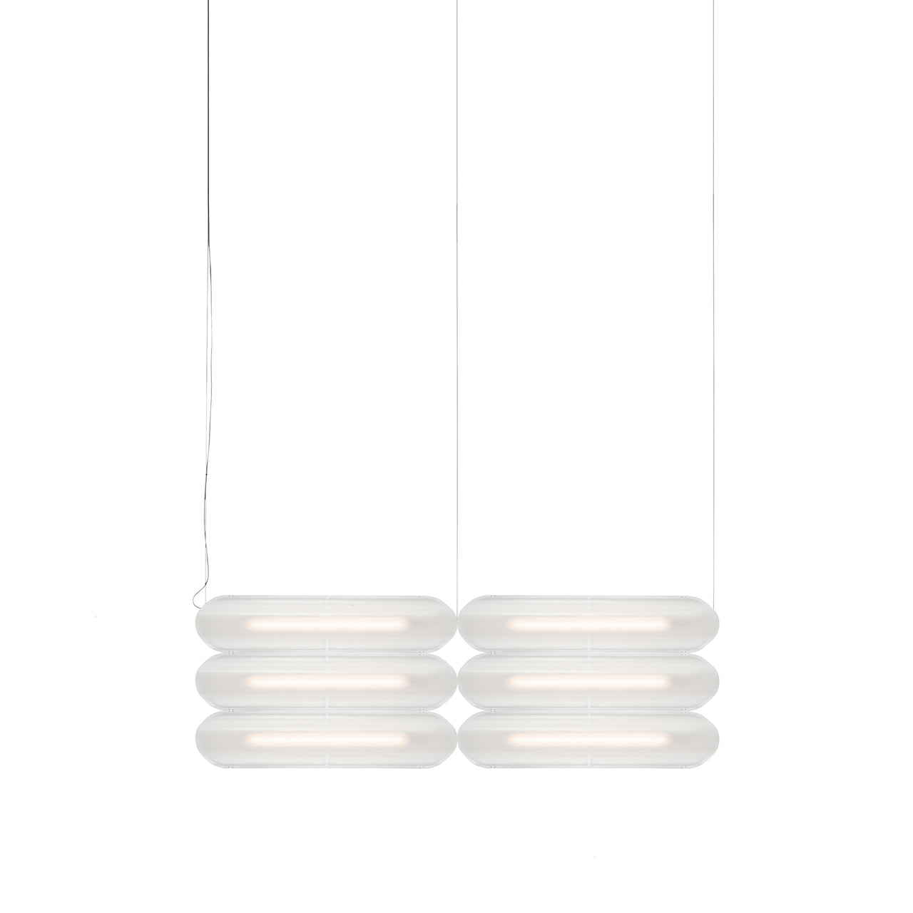 Vale System Y-Axis Pendant Light: Horizontal + Side-to-End + Silica + Vale 6 - SE2