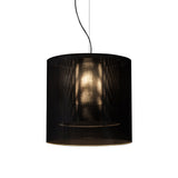 Moaré Pendant Lamp: Large (Double Shade) + Black