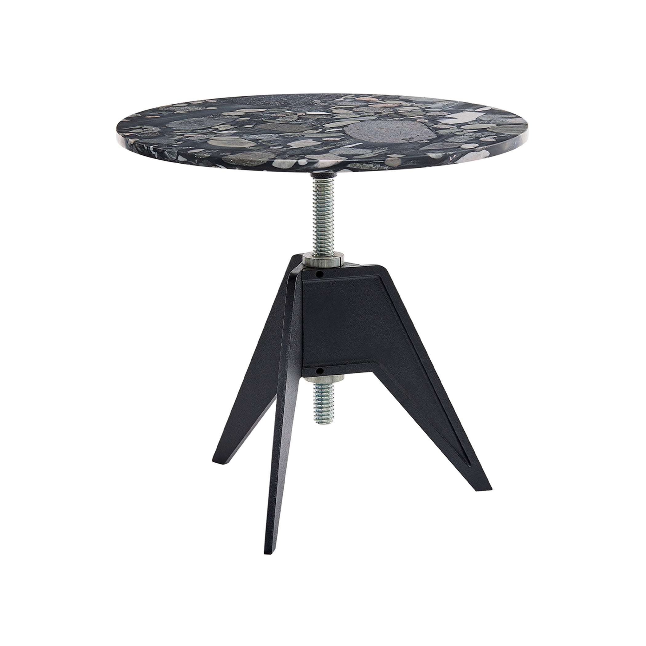 Screw Café Table: Pebble Marble + Small - 23.6