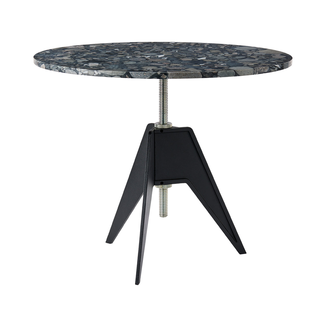 Screw Café Table: Pebble Marble + Large - 35.4