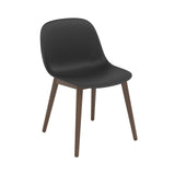 Fiber Side Chair: Wood Base + Recycled Shell + Black + Stained Dark Brown