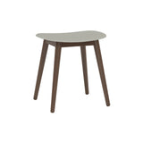 Fiber Stool: Wood Base + Stained Dark Brown + Grey