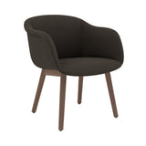 Fiber Soft Armchair: Wood Base + Upholstered + Stained Dark Brown
