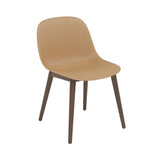 Fiber Side Chair: Wood Base + Recycled Shell + Stained Dark Brown + Ochre