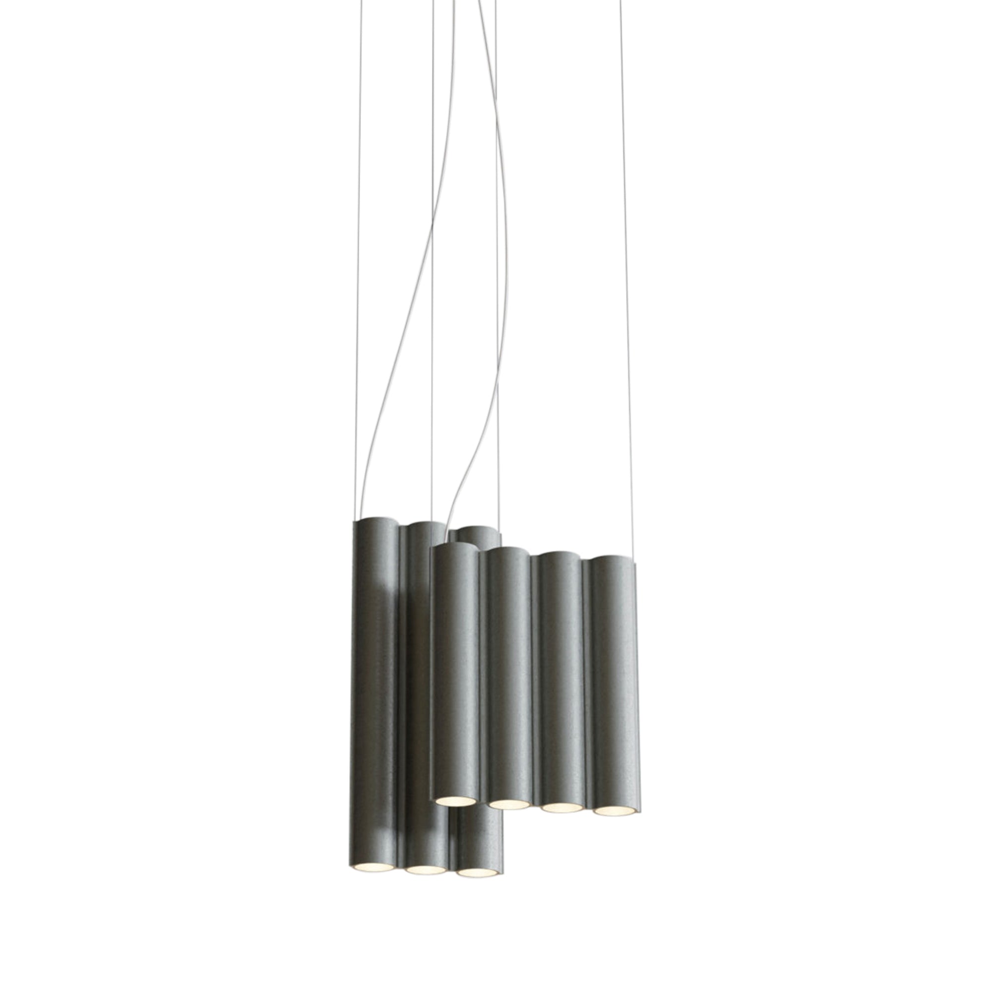 Silo 11 Suspension Lamp: Tumbled Aluminum