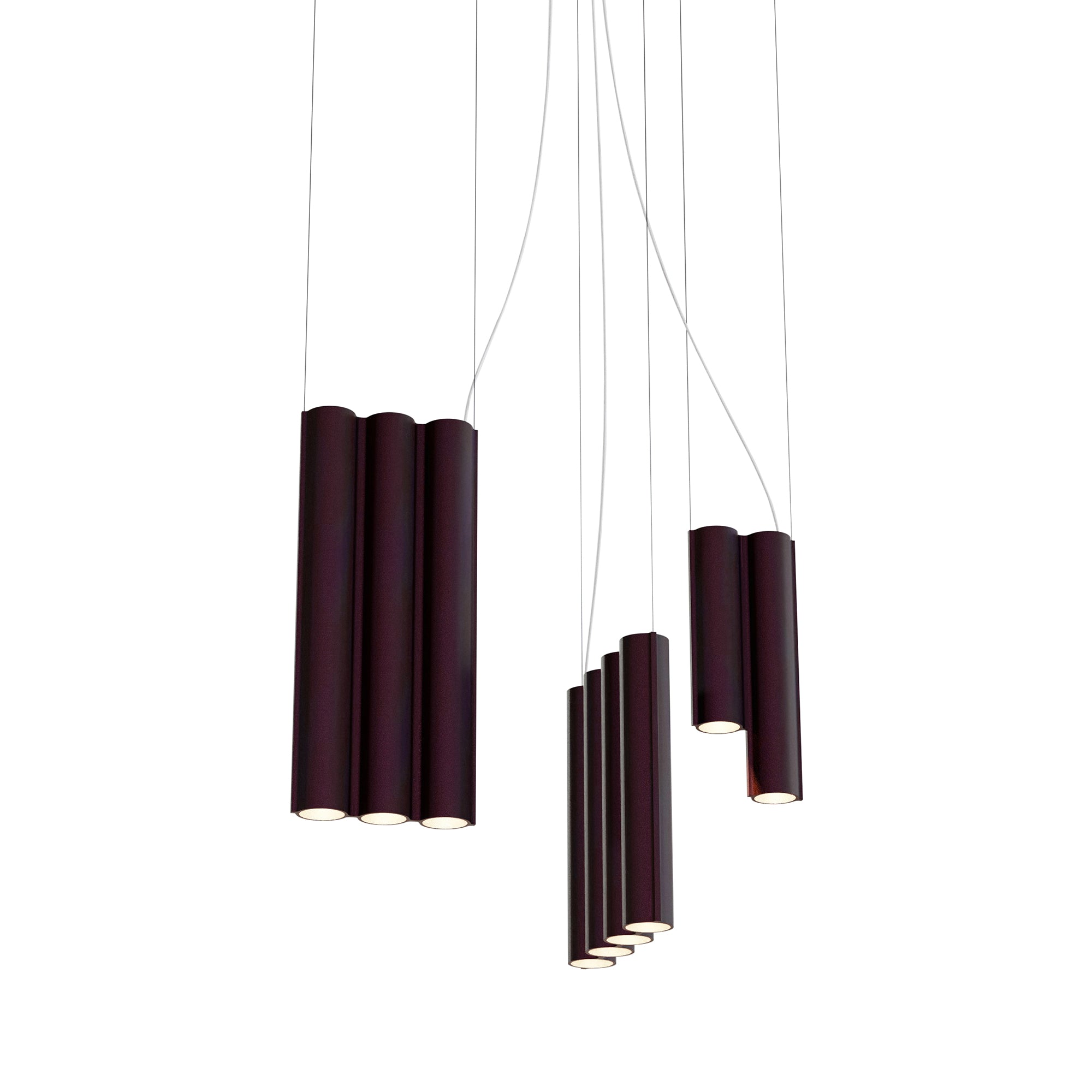 Silo 12 Suspension Lamp: Aubergine