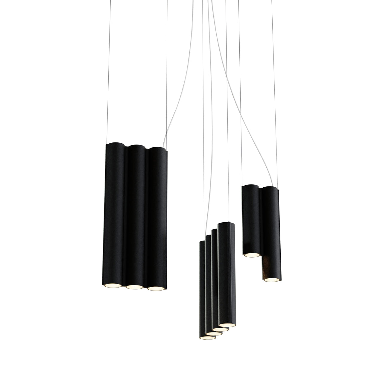 Silo 12 Suspension Lamp: Black