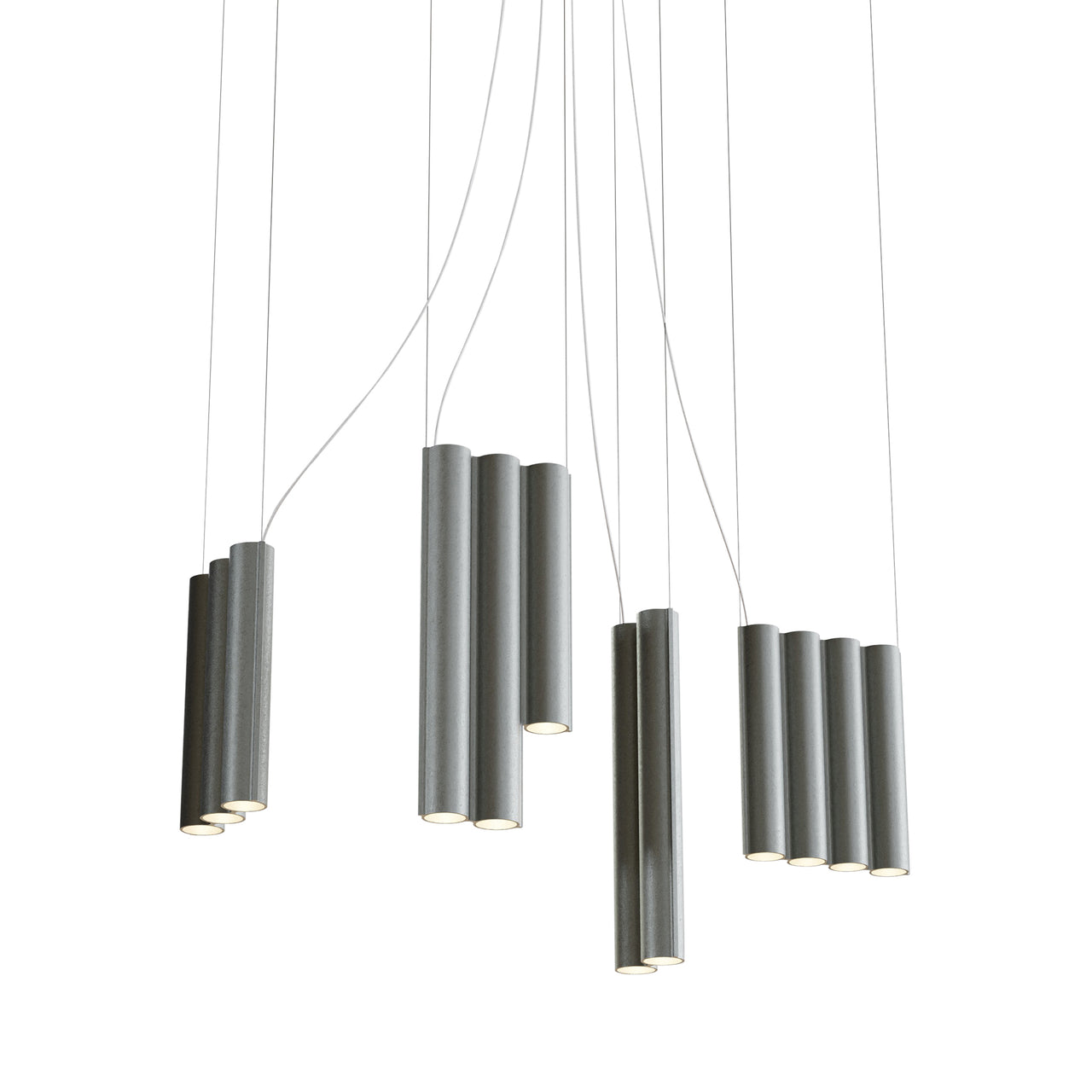 Silo 13 Suspension Lamp: Tumbled Aluminum